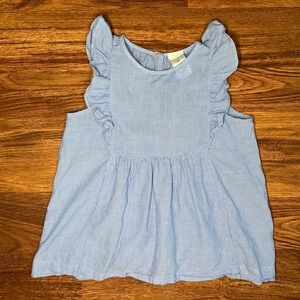 Crewcuts Ruffle Striped Sleeveless Blouse Size 4/5